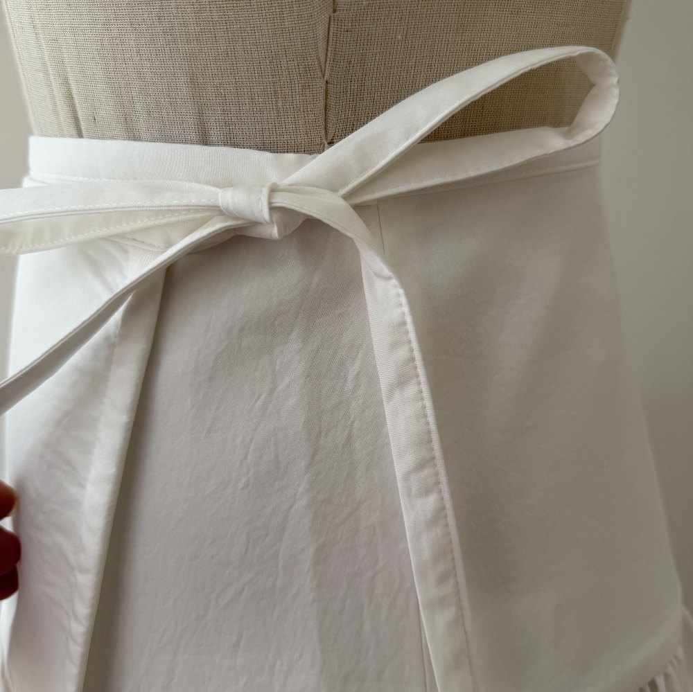 Helsa Midi Wrap Skirt in Tech Poplin in White - Picture 13 of 16